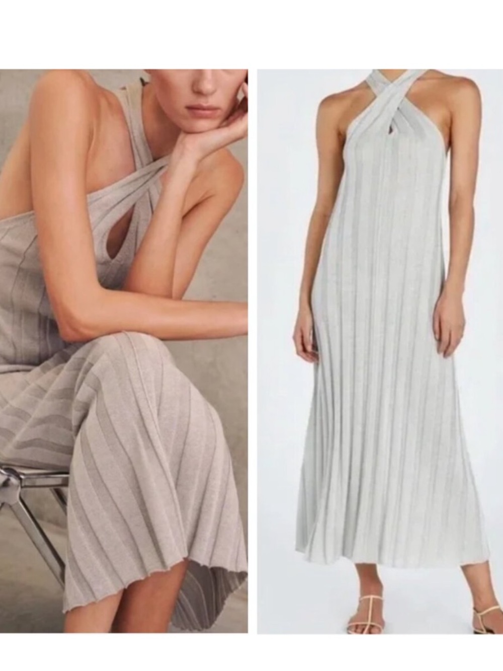 DISSH Everly Silver Twist Knit Dress Sz L